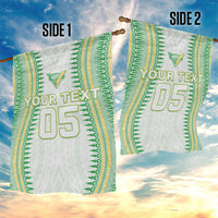 Cook Islands Rugby Custom Garden Flag Kuki Tribal Pattern White Version LT05 - Polynesian Pride