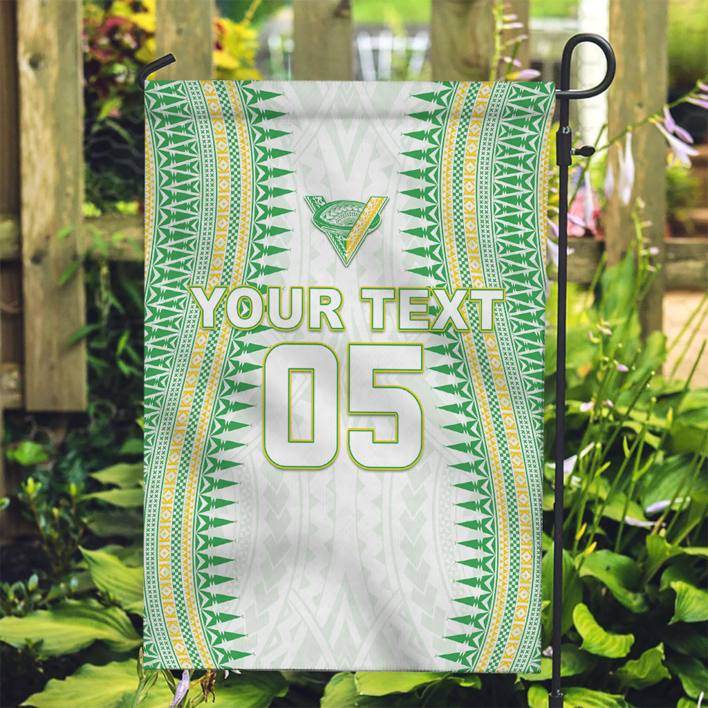 Cook Islands Rugby Custom Garden Flag Kuki Tribal Pattern White Version LT05 Garden Flag White - Polynesian Pride