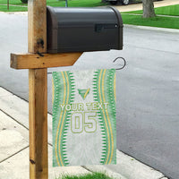 Cook Islands Rugby Custom Garden Flag Kuki Tribal Pattern White Version LT05 - Polynesian Pride