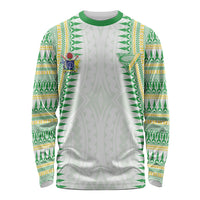 Cook Islands Rugby Custom Long Sleeve Shirt Kuki Tribal Pattern White Version LT05 Unisex White - Polynesian Pride