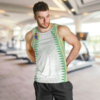 Cook Islands Rugby Custom Men Tank Top Kuki Tribal Pattern White Version LT05 White - Polynesian Pride