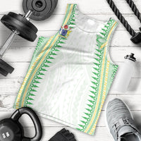 Cook Islands Rugby Custom Men Tank Top Kuki Tribal Pattern White Version LT05 - Polynesian Pride