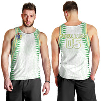 Cook Islands Rugby Custom Men Tank Top Kuki Tribal Pattern White Version LT05 - Polynesian Pride