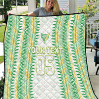 Cook Islands Rugby Custom Quilt Kuki Tribal Pattern White Version LT05 White - Polynesian Pride
