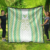 Cook Islands Rugby Custom Quilt Kuki Tribal Pattern White Version LT05 - Polynesian Pride