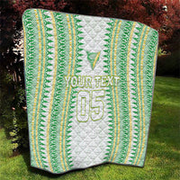 Cook Islands Rugby Custom Quilt Kuki Tribal Pattern White Version LT05 - Polynesian Pride