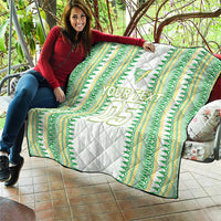 Cook Islands Rugby Custom Quilt Kuki Tribal Pattern White Version LT05 - Polynesian Pride