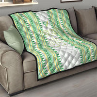 Cook Islands Rugby Custom Quilt Kuki Tribal Pattern White Version LT05 - Polynesian Pride