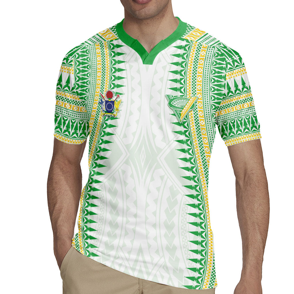 Cook Islands Rugby Custom Rugby Jersey Kuki Tribal Pattern White Version LT05 - Polynesian Pride