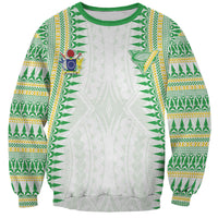 Cook Islands Rugby Custom Sweatshirt Kuki Tribal Pattern White Version LT05 Unisex White - Polynesian Pride