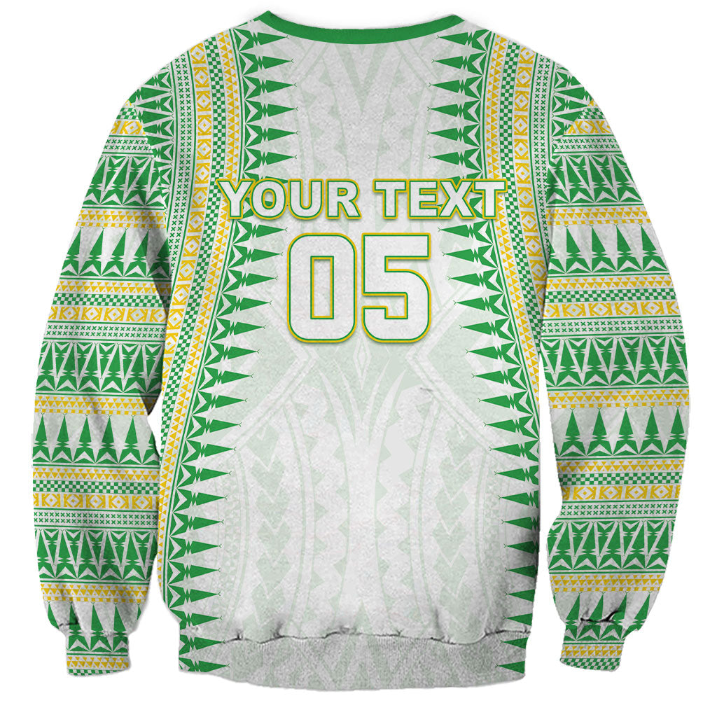 Cook Islands Rugby Custom Sweatshirt Kuki Tribal Pattern White Version LT05 - Polynesian Pride