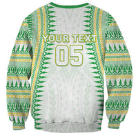 Cook Islands Rugby Custom Sweatshirt Kuki Tribal Pattern White Version LT05 - Polynesian Pride