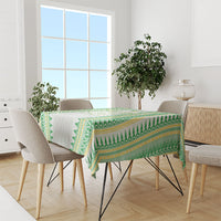 Cook Islands Rugby Custom Tablecloth Kuki Tribal Pattern White Version LT05 - Polynesian Pride