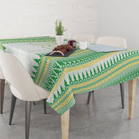Cook Islands Rugby Custom Tablecloth Kuki Tribal Pattern White Version LT05 - Polynesian Pride