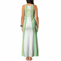 Cook Islands Rugby Custom Tank Maxi Dress Kuki Tribal Pattern White Version LT05 - Polynesian Pride