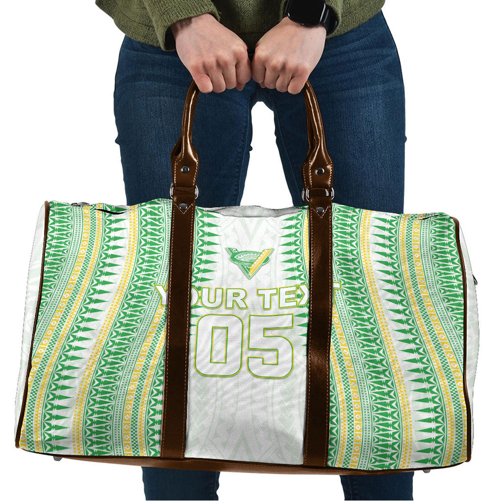 Cook Islands Rugby Custom Travel Bag Kuki Tribal Pattern White Version LT05 White - Polynesian Pride