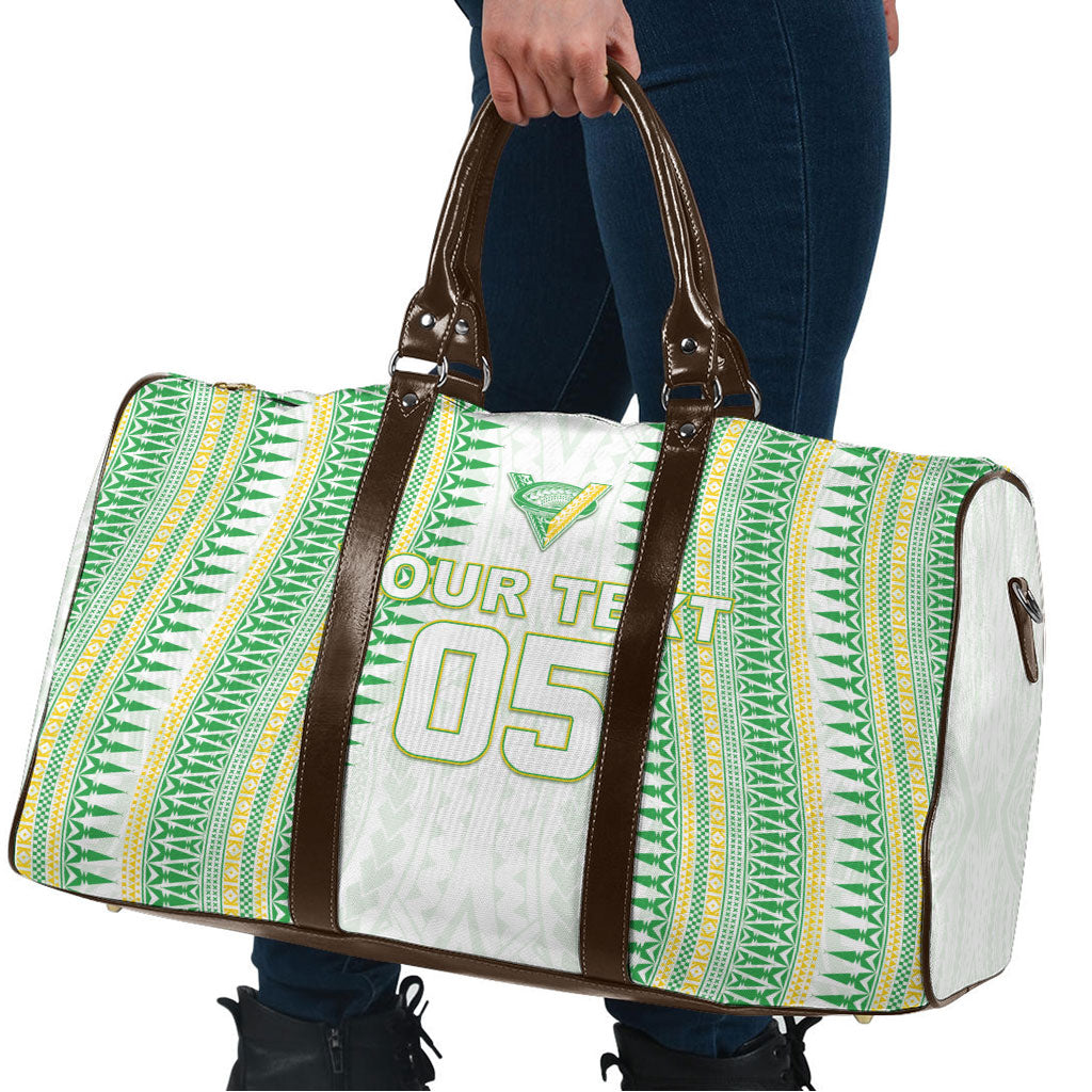 Cook Islands Rugby Custom Travel Bag Kuki Tribal Pattern White Version LT05 - Polynesian Pride