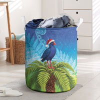 New Zealand Christmas Laundry Basket Pukeko With Ponga Tree Silver Fern LT05 Multicolor - Polynesian Pride