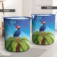 New Zealand Christmas Laundry Basket Pukeko With Ponga Tree Silver Fern LT05 - Polynesian Pride