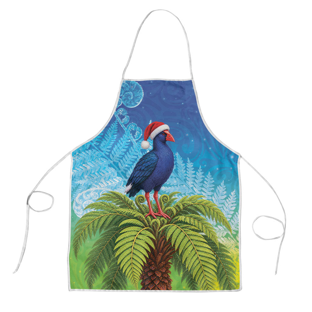 New Zealand Christmas Apron Pukeko With Ponga Tree Silver Fern LT05 Multicolor - Polynesian Pride