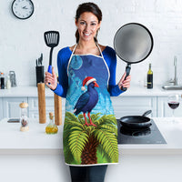 New Zealand Christmas Apron Pukeko With Ponga Tree Silver Fern LT05 - Polynesian Pride