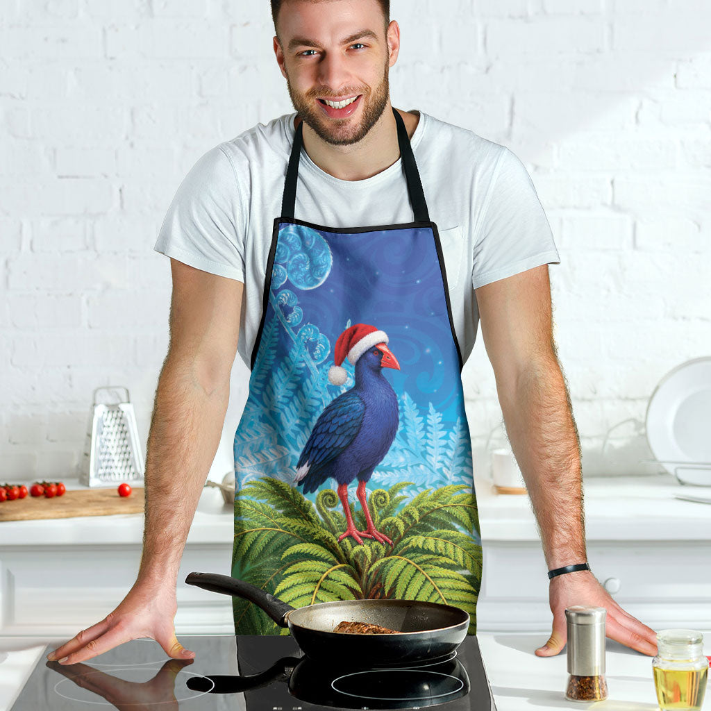 New Zealand Christmas Apron Pukeko With Ponga Tree Silver Fern LT05 - Polynesian Pride