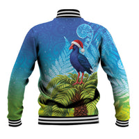 New Zealand Christmas Baseball Jacket Pukeko With Ponga Tree Silver Fern LT05 - Polynesian Pride