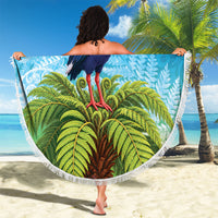 New Zealand Christmas Beach Blanket Pukeko With Ponga Tree Silver Fern LT05 - Polynesian Pride