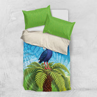 New Zealand Christmas Bedding Set Pukeko With Ponga Tree Silver Fern LT05 US Twin 172cm x 218cm Multicolor - Polynesian Pride