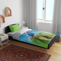 New Zealand Christmas Bedding Set Pukeko With Ponga Tree Silver Fern LT05 - Polynesian Pride