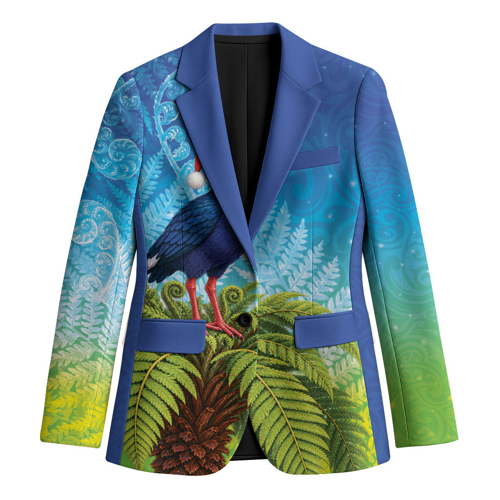 New Zealand Christmas Blazer Pukeko With Ponga Tree Silver Fern LT05 Unisex Multicolor - Polynesian Pride