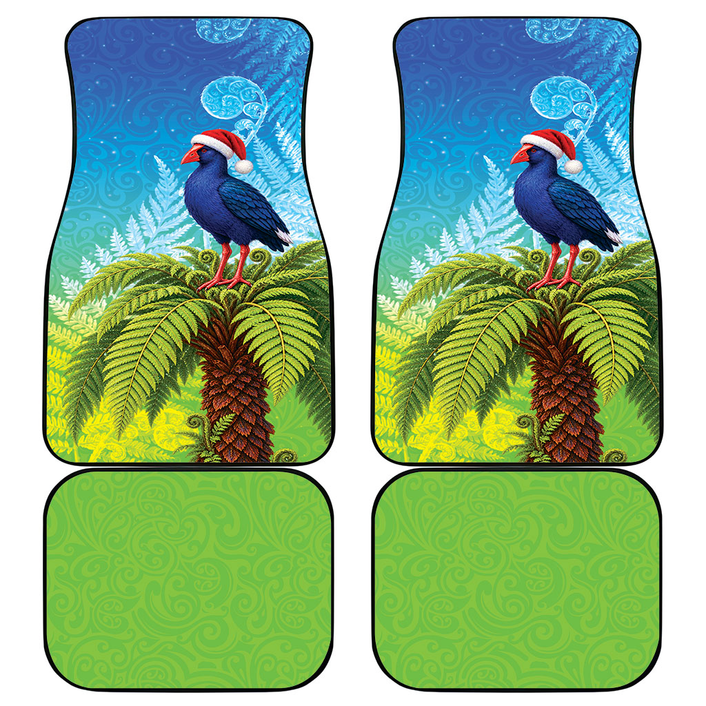 New Zealand Christmas Car Mats Pukeko With Ponga Tree Silver Fern LT05 - Polynesian Pride