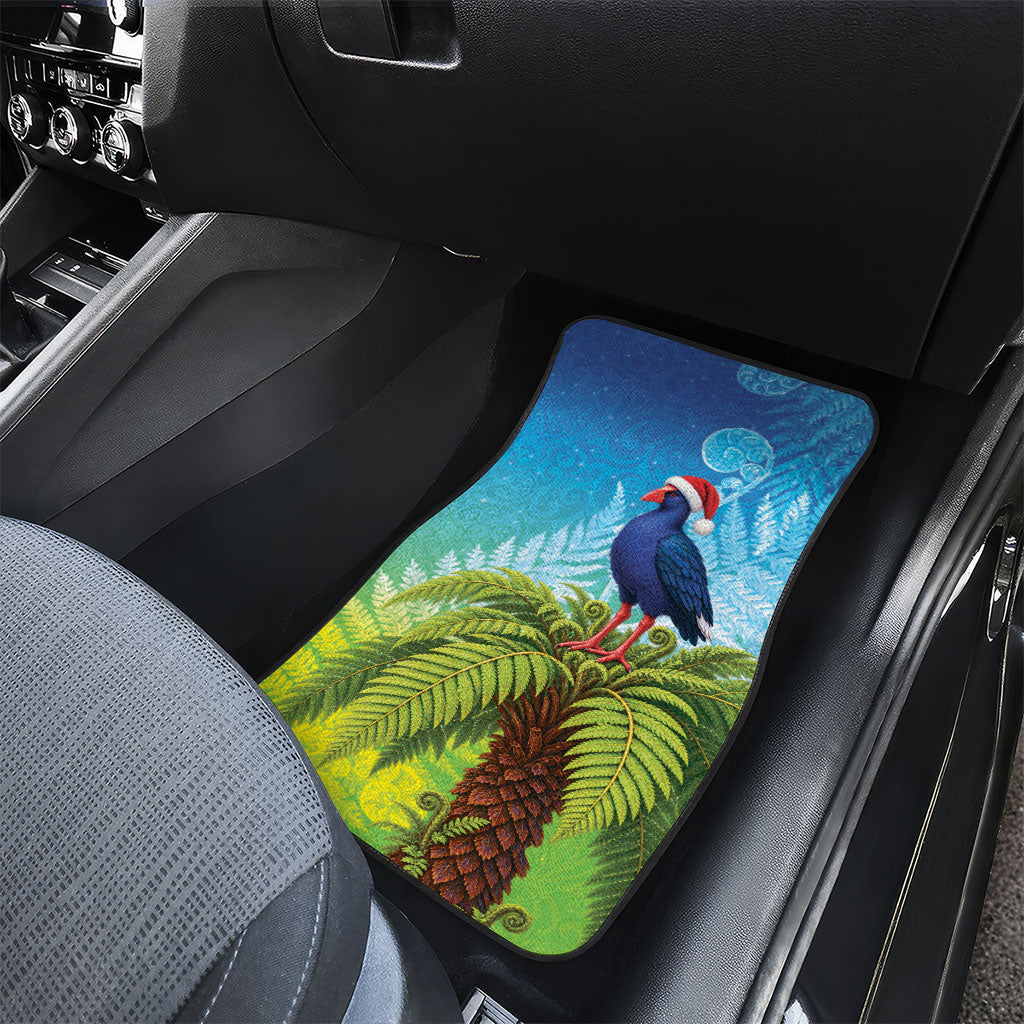 New Zealand Christmas Car Mats Pukeko With Ponga Tree Silver Fern LT05 - Polynesian Pride