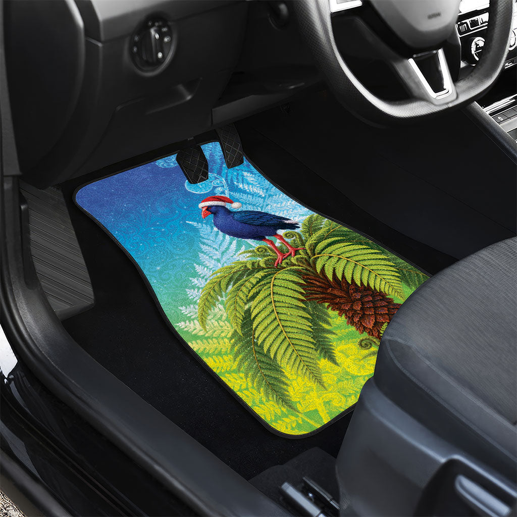 New Zealand Christmas Car Mats Pukeko With Ponga Tree Silver Fern LT05 - Polynesian Pride