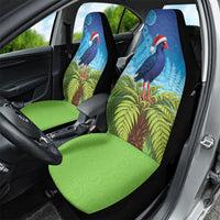 New Zealand Christmas Car Seat Cover Pukeko With Ponga Tree Silver Fern LT05 - Polynesian Pride