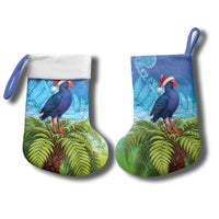 New Zealand Christmas Stocking Pukeko With Ponga Tree Silver Fern LT05 - Polynesian Pride