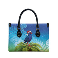 New Zealand Christmas Leather Bag Pukeko With Ponga Tree Silver Fern LT05 - Polynesian Pride