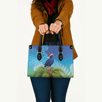 New Zealand Christmas Leather Bag Pukeko With Ponga Tree Silver Fern LT05 - Polynesian Pride