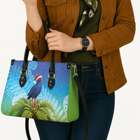 New Zealand Christmas Leather Bag Pukeko With Ponga Tree Silver Fern LT05 - Polynesian Pride