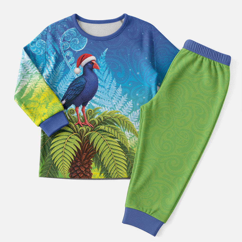 New Zealand Christmas Pajama Set Pukeko With Ponga Tree Silver Fern LT05 Men Multicolor - Polynesian Pride