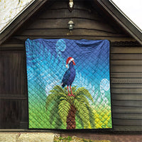 New Zealand Christmas Quilt Pukeko With Ponga Tree Silver Fern LT05 - Polynesian Pride