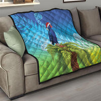 New Zealand Christmas Quilt Pukeko With Ponga Tree Silver Fern LT05 - Polynesian Pride