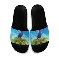 New Zealand Christmas Slide Sandals Pukeko With Ponga Tree Silver Fern LT05 Multicolor - Polynesian Pride