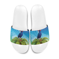 New Zealand Christmas Slide Sandals Pukeko With Ponga Tree Silver Fern LT05 Multicolor - Polynesian Pride