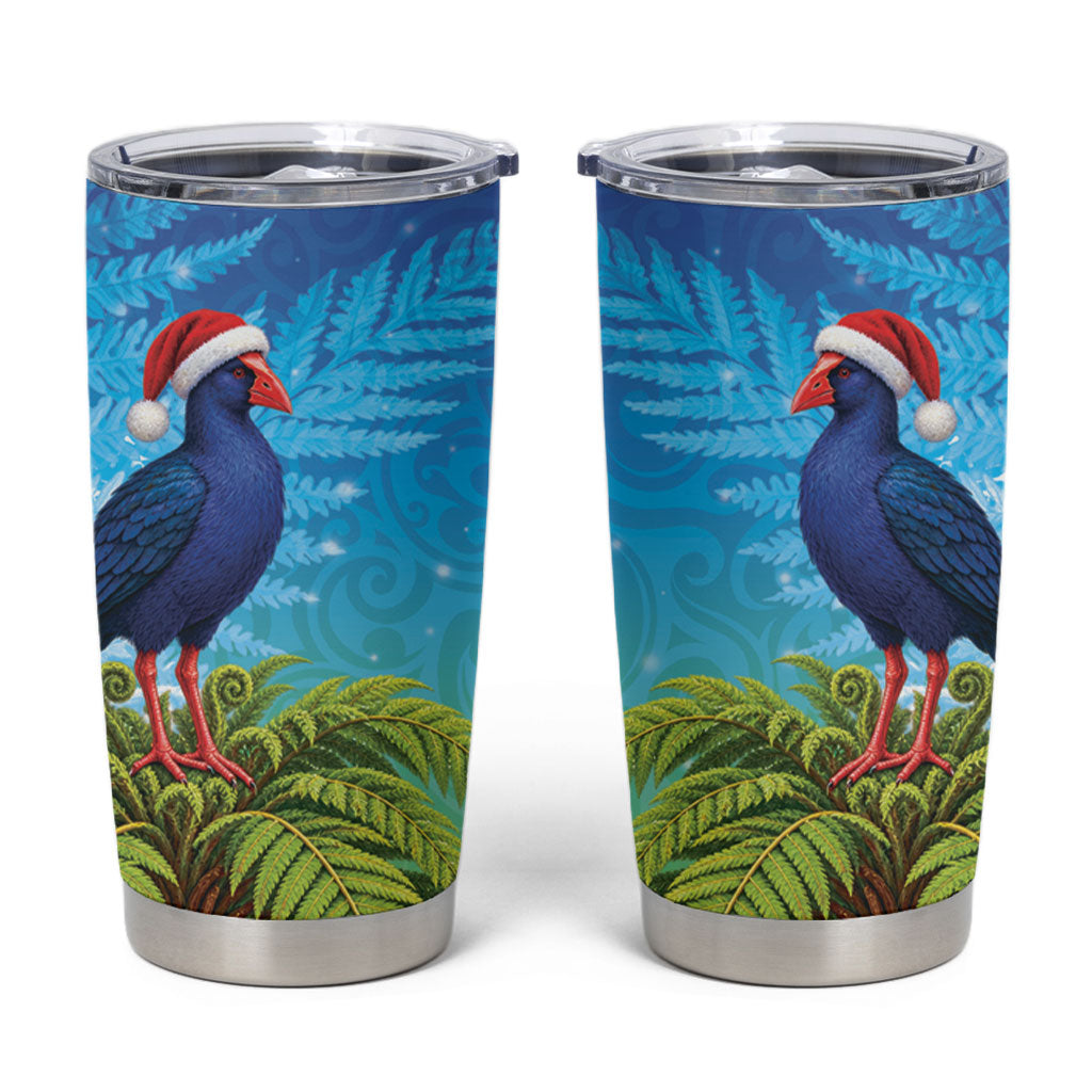 New Zealand Christmas Tumbler Cup Pukeko With Ponga Tree Silver Fern LT05 Multicolor - Polynesian Pride