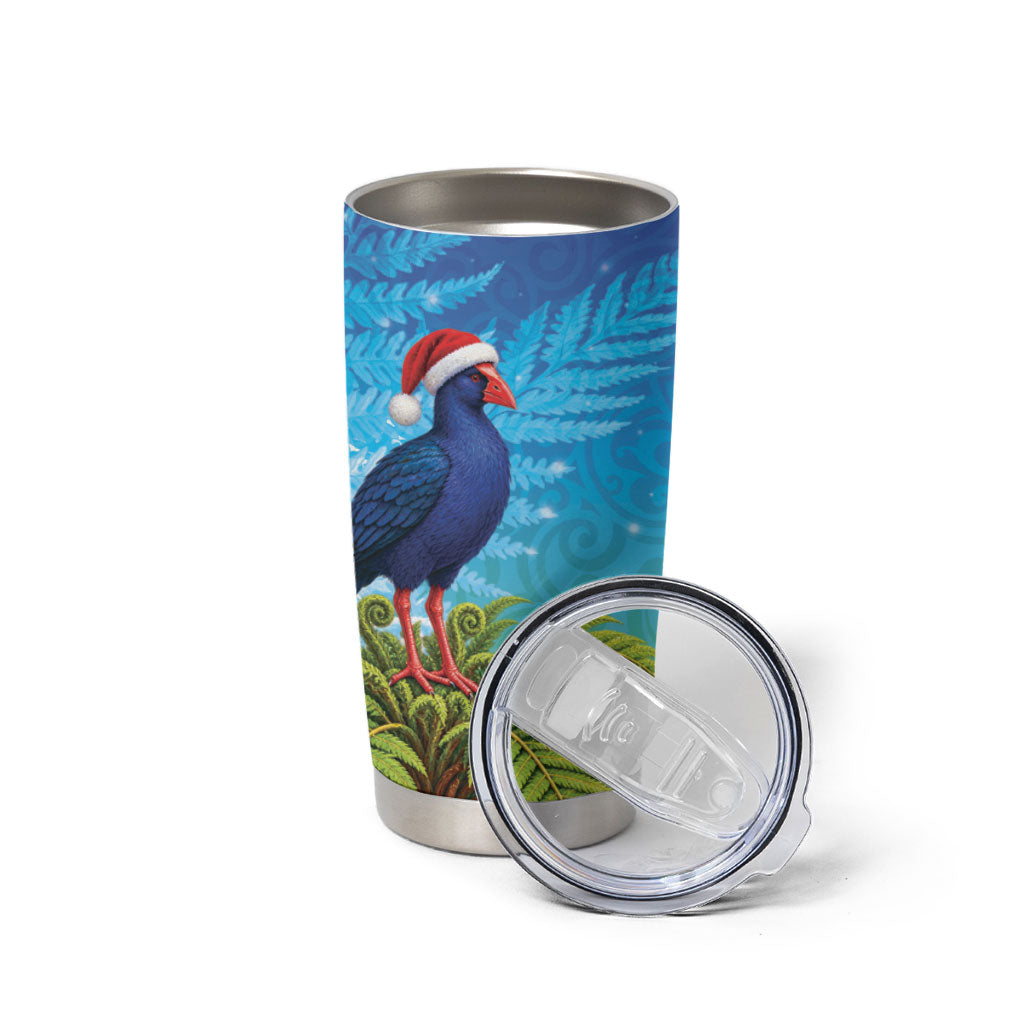 New Zealand Christmas Tumbler Cup Pukeko With Ponga Tree Silver Fern LT05 - Polynesian Pride
