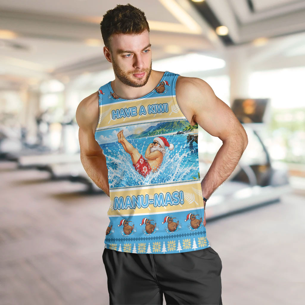 New Zealand Christmas Men Tank Top Have A Kiwi Manu-Mas LT05 Blue - Polynesian Pride