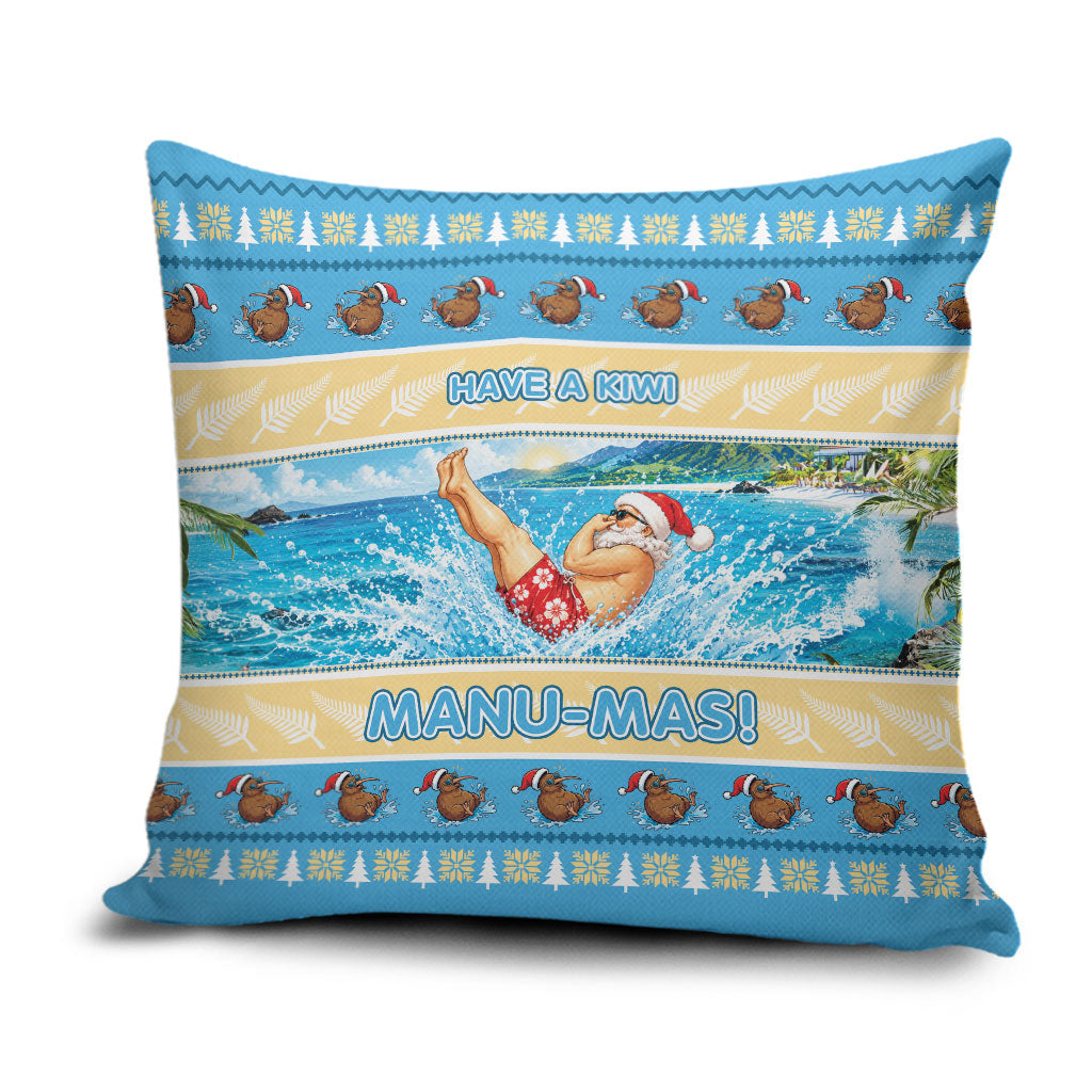New Zealand Christmas Pillow Cover Have A Kiwi Manu-Mas LT05 Blue - Polynesian Pride
