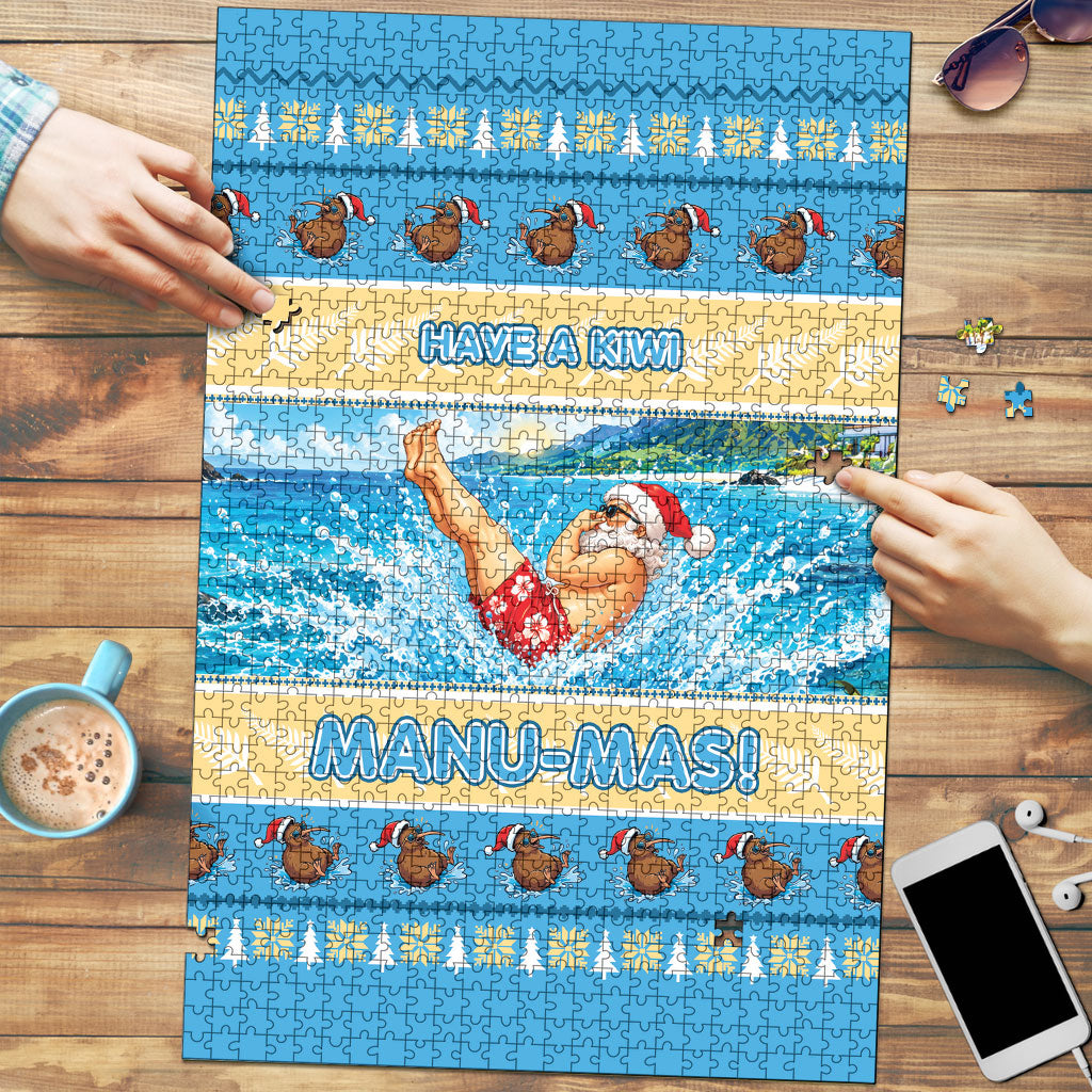 New Zealand Christmas Puzzle Have A Kiwi Manu-Mas LT05 Blue - Polynesian Pride