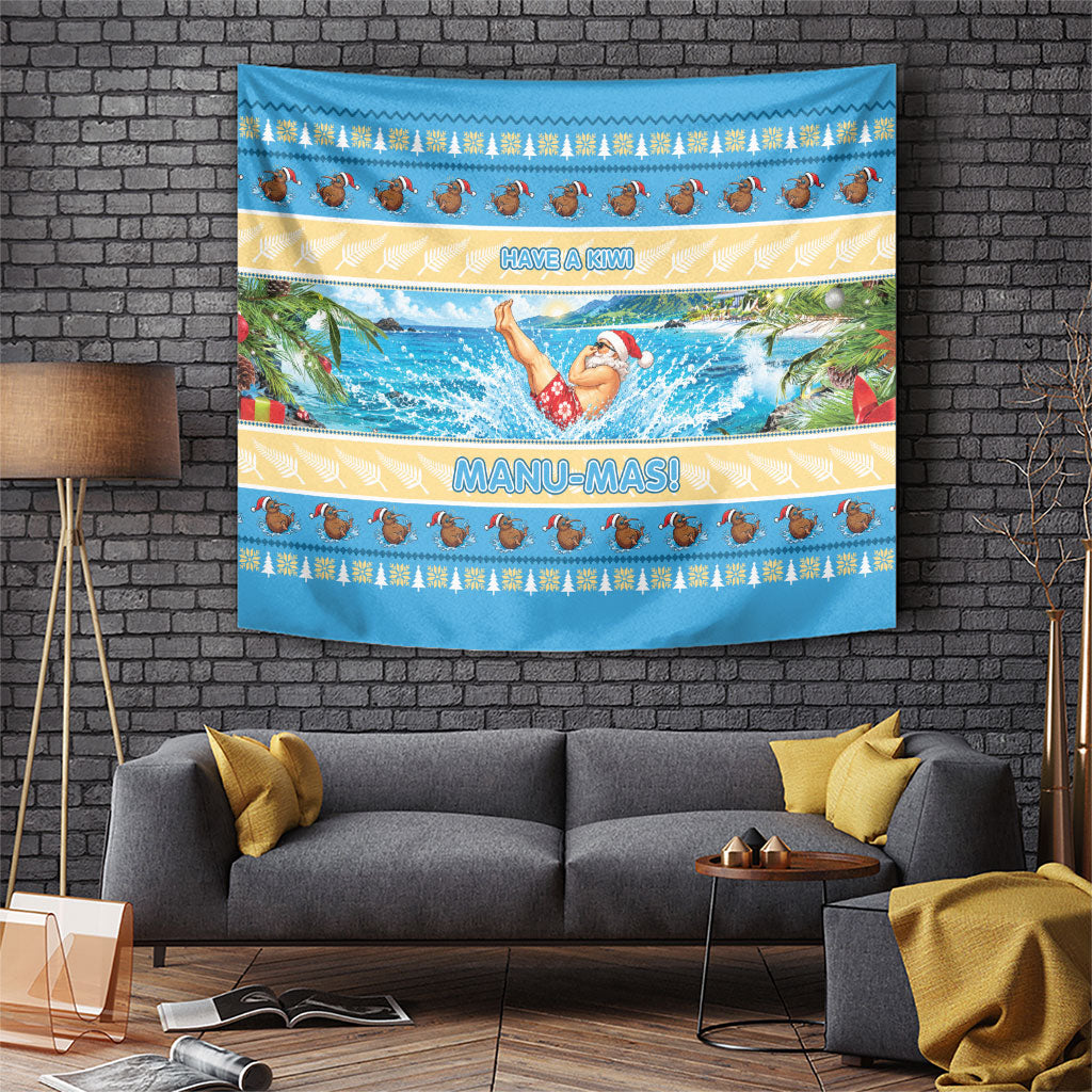 New Zealand Christmas Tapestry Have A Kiwi Manu-Mas LT05 Blue - Polynesian Pride